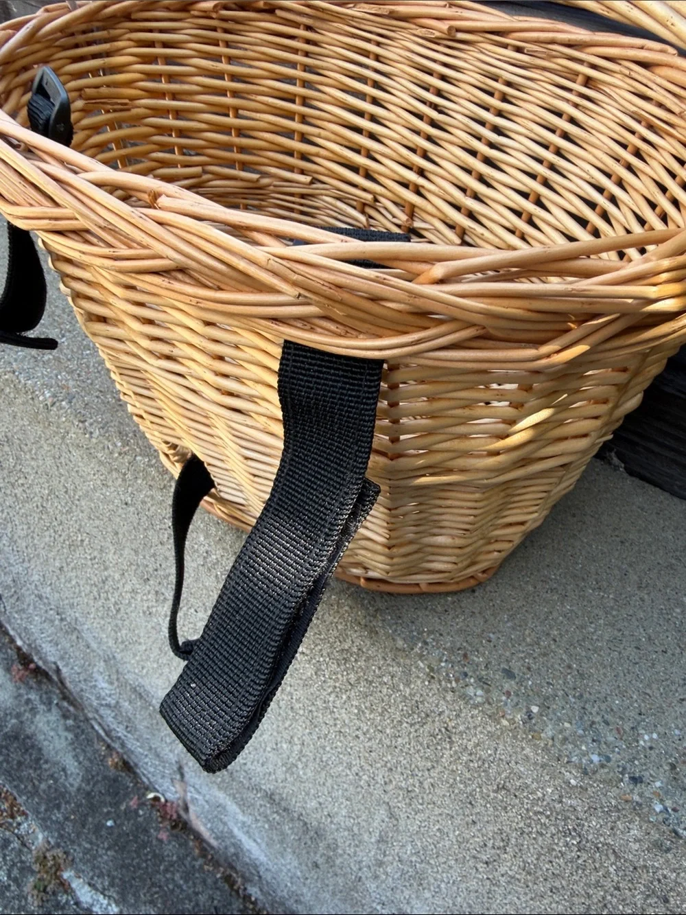 Wicker Bike Basket in Natural Rattan